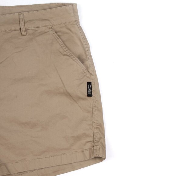 SILVER Jeans Khaki Shorts Mid Rise Stretch Chino Tan Beige Plus 24 Summer NEW - Picture 7 of 7